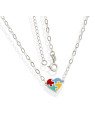 Choker AG c/ Coracao Quebra-Cabeca (Autismo) p/ Resina - G5 - 12mm x 450mm - 3.04gr