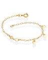 Pulseira c/ 5 Coracoes Lisos Macicos  - CE - 10mm x 200mm - 1.81gr
