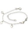 Pulseira AG c/ 5 Coracoes Lisos Macicos  - G3 - 10mm x 200mm - 2.01gr