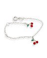 Pulseira AG c/ 2 Cerejas p/ Resina  - G5 - 8mm x 140mm - 1.28gr