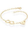 Pulseira Cartie c/ Infinito e Coracao Textura Organica  - CE - 10mm x 200mm - 2.15gr