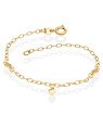 Pulseira c/ 3 Coracoes Macicos - CS - 9mm x 200mm - 1.51gr