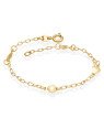 Pulseira Coracoes Macico 2 Lisos 2 Diamantados  - CS - 6mm x 200mm - 1.65gr