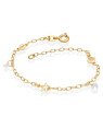 Pulseira p/ 3 Diversos Mar Macicos c/ 2 Zirconias  - CS - 7mm x 200mm - 1.81gr