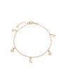Pulseira c/ 1 Lua 2 Estrelas Diamantadas 2 Sol Macicos - CE - 10mm x 200mm - 1.85gr