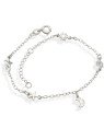 Pulseira AG p/ 2 Sol 2 Estrelas Macicas 1 Lua Diamantada - G3 - 10mm x 200mm - 2.09gr
