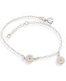 Pulseira AG c/ 2 Margaridas p/ Resina - G3 - 12mm x 200mm - 1.94gr