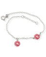Pulseira AG c/ 2 Margaridas p/ Resina - G3 - 12mm x 200mm - 1.91gr