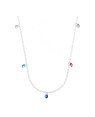 Choker AG Cartie p/ 5 Pedras Coloridas - G5 - 6mm x 450mm - 2.78gr