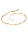 Pulseira c/ Corrente Dupla Bolinha/Cadeado - CE - 3mm x 200mm - 1.59gr