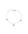 Pulseira AG p/ 3 Borboletas 10x7.5mm c/ Relevo  - G3 - 9mm x 200mm - 1.91gr