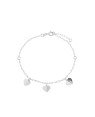 Pulseira AG Cartie/Cadeado c/ 3 Coracoes Dobradura  - G3 - 10mm x 200mm - 2.05gr