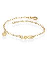 Pulseira p/ Love c/ Borda Bolinha c/ Coracao Trancado  - CS - 10mm x 200mm - 1.90gr