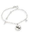 Pulseira AG Cartie p/ Redondo "Seja Luz" 2 Zirconias  - G3 - 16mm x 200mm - 2.41gr