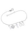 Pulseira AG Cartie C/ Coracao "I Love  You" - G3 - 14mm x 200mm - 2.76gr