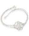 Pulseira AG Corrente Dupla p/ Rosa Vazada 20mm  - G3 - 20mm x 200mm - 3.00gr