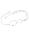Pulseira AG Metade Dupla p/ 1 Bola 6mm c/ 2 Organicos  - G3 - 13mm x 200mm - 3.36gr