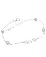 Pulseira AG p/ Perolas 5mm c/ Amor Liso Bordas c/ Bolinhas  - G3 - 5mm x 200mm - 1.95gr