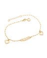 Pulseira p/ Coracao Vazado c/ Amor Liso Bordas c/ Bolinhas  - CE - 4mm x 200mm - 2.05gr