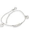 Pulseira AG p/ Coracao Vazado c/ Amor Liso Bordas c/ Bolinhas  - G3 - 4mm x 200mm - 2.40gr