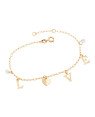Pulseira "Love" c/ 2 Zirconias  - CE - 6mm x 200mm - 1.99gr
