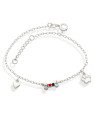 Pulseira AG Ossinho "I Coracao Pata" c/ Patinha/Coracao (Preto e Vermelho)  - G5 - 10mm x 140mm - 1.66gr