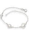 Pulseira AG c/ 3 Botoes Diamantados  - G3 - 10mm x 200mm - 2.44gr