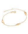 Pulseira p/ 3 Quadrados 5mm Lisos Macicos  - CE - 5mm x 200mm - 2.11gr