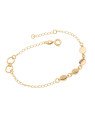 Pulseira Losango p/ 2 Argolas c/ 4 Redondos 6mm Lisos Macicos - CE - 6mm x 200mm - 2.48gr