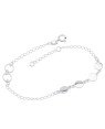 Pulseira AG Losango p/ 2 Argolas c/ 4 Redondos 6mm Lisos Macicos - G3 - 6mm x 200mm - 2.53gr