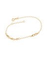 Pulseira p/ Infinito 10mm c/ 3 Coracoes Macicos  - CE - 5mm x 200mm - 1.68gr