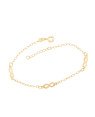 Pulseira Elo Longo c/ 3 Infinitos 10mm - CE - 4mm x 200mm - 1.61gr