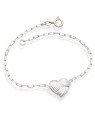 Pulseira AG Cartie c/ Coracao 12mm Onda Invertida - G3 - 12mm x 200mm - 2.13gr