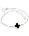 Pulseira AG Trevo 12mm Borda Redondo Torcida c/ Resina  - G5 - 12mm x 200mm - 1.69gr