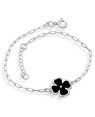Pulseira AG Cartie Trevo 12mm Borda Lisa (Bolinha Meio) c/ Resina   - G5 - 12mm x 200mm - 1.94gr
