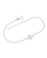 Pulseira AG Elo Portugues c/ Trevo Liso Cheio 9mm   - G3 - 18mm x 200mm - 1.69gr