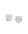 Redondo AG 12mm 1 Lado N.Sra. Carmo 1 Lado Oracao c/ 2 Cabecas - G3 - 12mm x 12mm - 1.12gr
