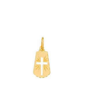 Pingente Placa Vazada de Cruz - 00 - 10mm x 24mm - 0.74gr