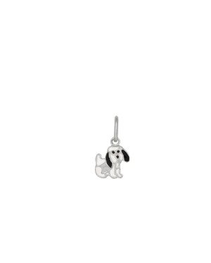 Pingente de Prata Pura de Cachorrinho com Resina - G6 - 8mm x 15mm - 0.44gr