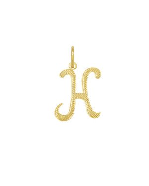 Pingente Letra H Reticulada - 00 - 16mm x 29mm - 0.70gr