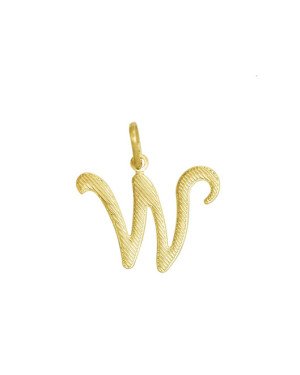 Pingente Letra W Reticulada - 00 - 25mm x 26mm - 0.85gr