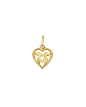 Pingente Coracao - 00 - 11mm x 19mm - 0.75gr