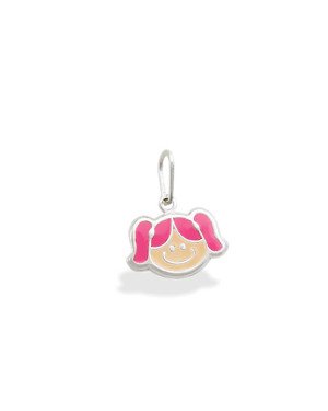 Pingente AG Cabeca Menina Dupla - G5 - 14mm x 19mm - 1.20gr