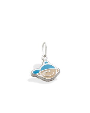 Pingente AG Cabeca Menino Dupla - G5 - 14mm x 19mm - 0.89gr
