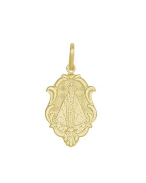 Pingente Nossa Sra Aparecida Del Valle com Moldura - 00 - 18mm x 36mm - 2.87gr