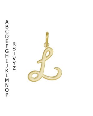 Pingente Letra "L" Media Lisa - 00 - 19mm x 30mm - 0.71gr
