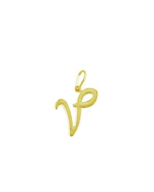 Pingente Letra "V" Media Lisa - 00 - 18mm x 27mm - 0.65gr