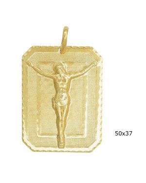 Pingente Placa com Cristo - 00 - 37mm x 60mm - 11.66gr