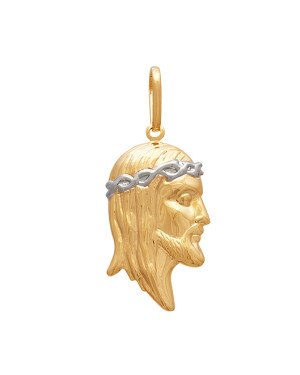 Pingente Face Cristo de Lado Macico 40mm c/ Rodio - 00 - 22mm x 56mm - 5.26gr