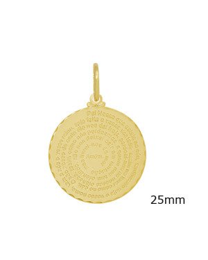 Pingente Medalha 25mm -  Pai Nosso - 00 - 25mm x 34mm - 3.26gr